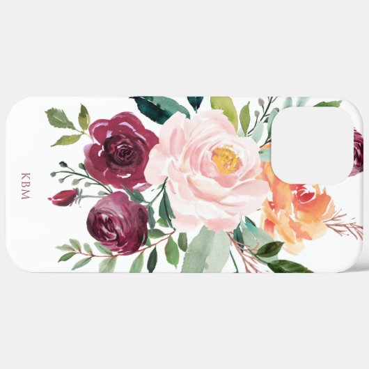 Botanisch-rustikale Wasserfarbe mit Ihrer Monogram Case-Mate iPhone Hülle (Hinten (horizontal))