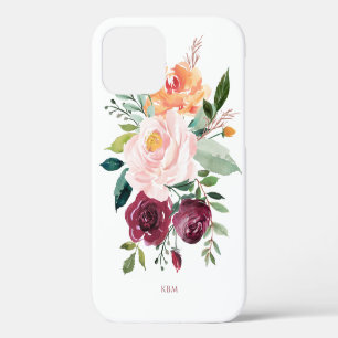 Botanisch-rustikale Wasserfarbe mit Ihrer Monogram iPhone 12 Pro Hülle