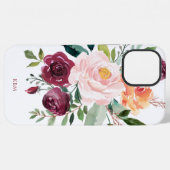 Botanisch-rustikale Wasserfarbe mit Ihrer Monogram iPhone Hülle (Rückseite (Horizontal))