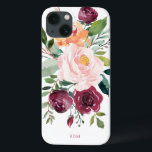 Botanisch-rustikale Wasserfarbe mit Monogramm Case-Mate iPhone Hülle<br><div class="desc">Dieses botanische Design ist wunderschön feminin mit rustikalem Charme. Es besteht aus einem Bouquet mit Aquarellfarben, gemischten Blume und Grünpflanzen in einem trendigen Farbschema aus Bordeaux, Rosa und Rosset-Orange mit anschließender Vegetation. Eine Textvorlage wird hinzugefügt, um dieses Design mit den gewünschten Monogramm-Initialen, dem Namen oder einem anderen gewünschten Text zu...</div>