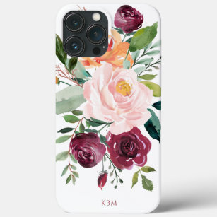 Botanisch-rustikale Wasserfarbe mit Monogramm Case-Mate iPhone Hülle