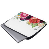 Botanisch-rustikale Wasserfarbe mit Monogramm-Init Laptopschutzhülle (Vorne Knopf)
