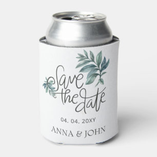 Botanisch Save the Date handgeschriebene Wasserfar Dosenkühler