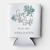 Botanisch Save the Date handgeschriebene Wasserfar Dosenkühler (Vorderseite)