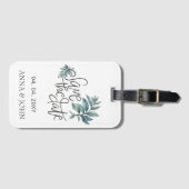 Botanisch Save the Date handgeschriebene Wasserfar Gepäckanhänger (Vorderseite (Horizontal))