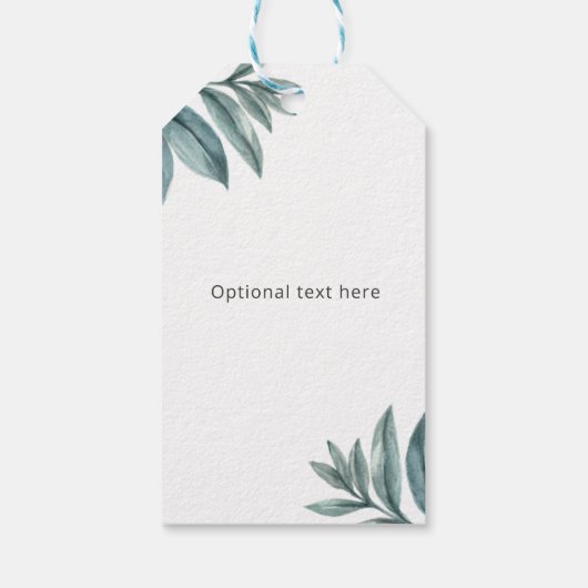 Botanisch Save the Date handgeschriebene Wasserfar Geschenkanhänger (Rückseite)