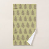 Botanisch schöne Farnblätter auf hellbeige Badhandtuch Set (Handtuch)