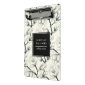 Botanisch-schwarz-weißes Magnolia Mini Klemmbrett (Gewinkelt2)