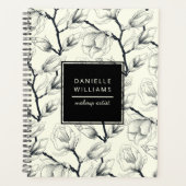 Botanisch-schwarz-weißes Magnolia Planer (Vorderseite)