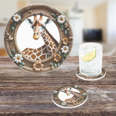 Botanisch Serengeti Runder Sandstone Getränkeuntersetzer