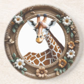 Botanisch Serengeti Runder Sandstone Getränkeuntersetzer (Vorne)