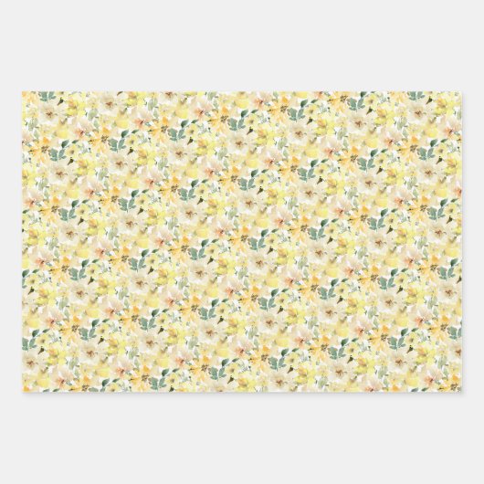 Botanisch-sonniges Gelbwasser Geschenkpapier Set (Vorderseite 3)
