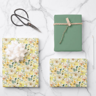 Botanisch-sonniges Gelbwasser Geschenkpapier Set