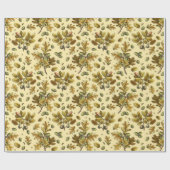 Botanisch Vintag Brown Cream Oak Blätter Acorne Geschenkpapier (Flach)
