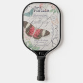 Botanisch Vintag | Carte Postale Schmetterlinge Pickleball Schläger (Rückseite)
