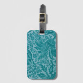 Botanisch Vintage Aquamarine Grünblüte Gepäckanhänger (Vorderseite Vertikal)