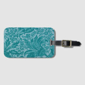 Botanisch Vintage Aquamarine Grünblüte Gepäckanhänger (Vorderseite (Horizontal))