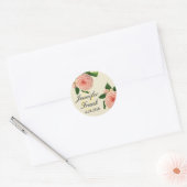 Botanisch-Vintage Kamellia Runder Aufkleber (Umschlag)