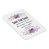 Botanisch-violette Blumen Wasserfarbe Save the Dat Magnet (Rechte Seite)