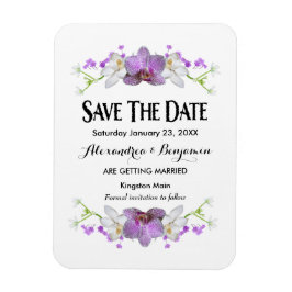 Botanisch-violette Blumen Wasserfarbe Save the Dat Magnet