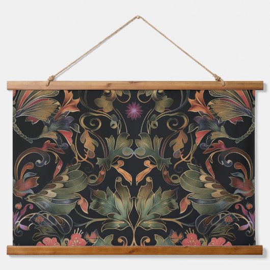 Botanisch Wandteppich Mit Holzrahmen (Vorne)