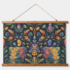 Botanisch Wandteppich Mit Holzrahmen