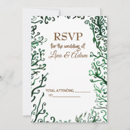 Botanisch, Wasserfarbe, elegante UAWG Foto-Karte RSVP Karte