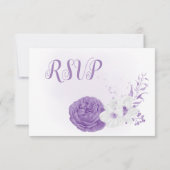 botanisch-weiß-violette Blumen RSVP Karte (Rückseite)