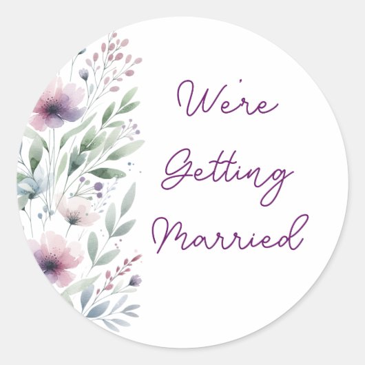 Botanisch werden wir heiraten runder aufkleber (Vorderseite)