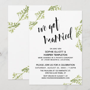 Botanisch Wir haben geheiratet Typografie Nach der Einladung
