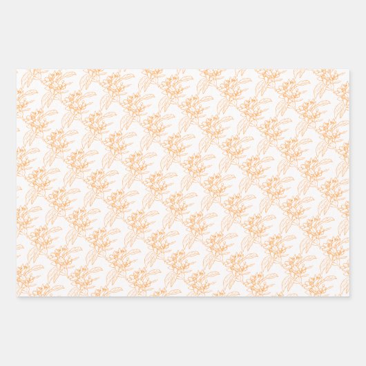 Botanisch zeichnend Vanillevendel Orangenblüte Geschenkpapier Set (Vorderseite)