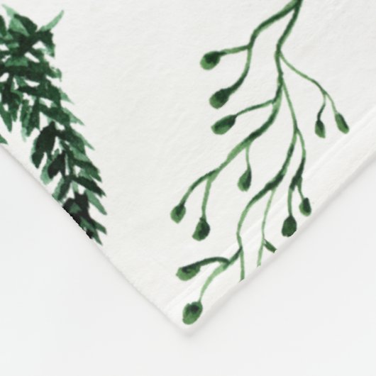 Botanische 3 Initialen von Monogram Forest Green B Fleecedecke (Ecke)