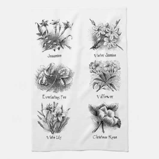 Botanische Abbildungen Geschirrtuch (Vertikal)