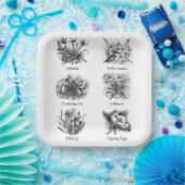 Botanische Abbildungen Pappteller (Party)