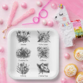 Botanische Abbildungen Pappteller (Party)