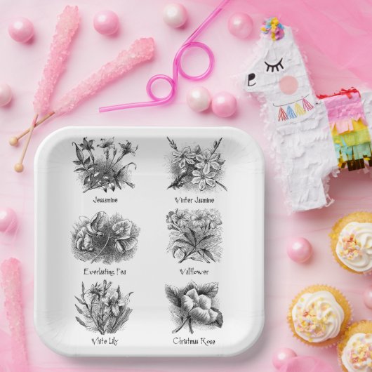 Botanische Abbildungen Pappteller (Party)