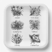 Botanische Abbildungen Pappteller (Vorderseite)