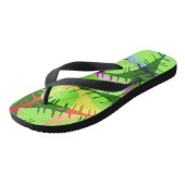 BOTANISCHE ABSTRAKTE BANANENBLÄTTER BADESANDALEN (Schrägansicht)