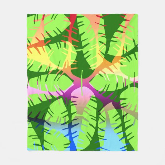 BOTANISCHE ABSTRAKTE BANANENBLÄTTER FLEECEDECKE (Vorderseite)