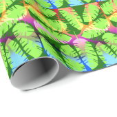 BOTANISCHE ABSTRAKTE BANANENBLÄTTER GESCHENKPAPIER (Rolleneckpunkt)