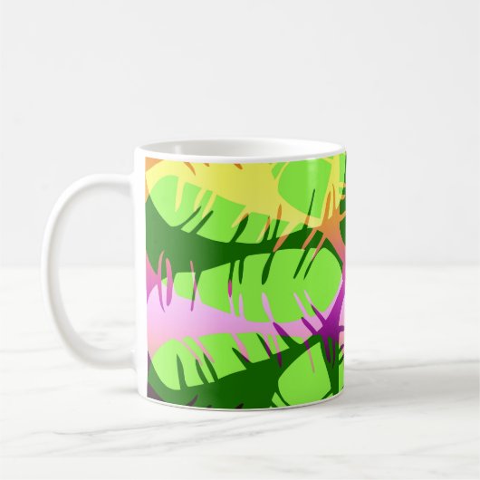 BOTANISCHE ABSTRAKTE BANANENBLÄTTER KAFFEETASSE (Links)