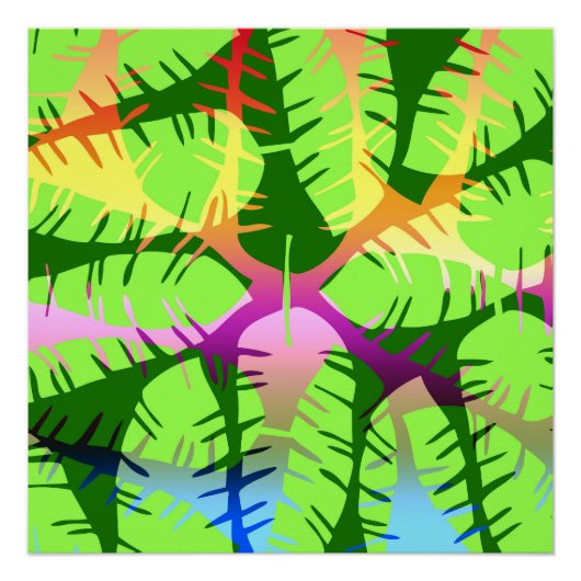 BOTANISCHE ABSTRAKTE BANANENBLÄTTER POSTER (Vorderseite)