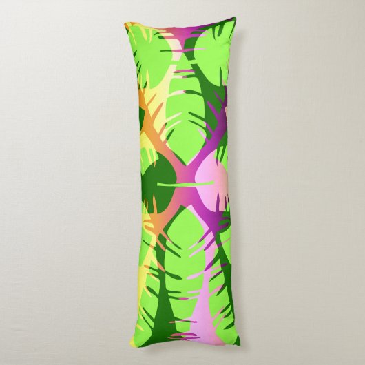 BOTANISCHE ABSTRAKTE BANANENBLÄTTER SEITENSCHLÄFERKISSEN (Rückseite (Vertikal))
