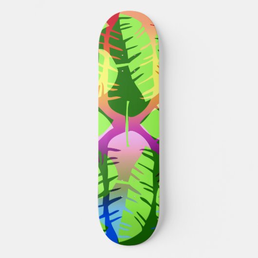 BOTANISCHE ABSTRAKTE BANANENBLÄTTER SKATEBOARD (Vorderseite)