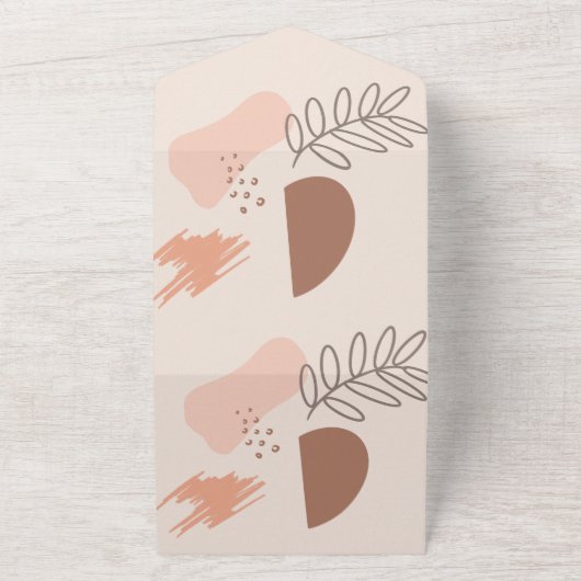 Botanische Abstrakte Blumenformen All In One Einladung (Außenbereich)