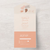 Botanische Abstrakte Blumenformen All In One Einladung (Innen Boden)