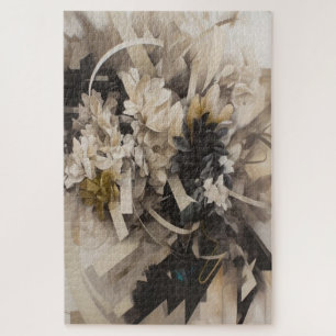 Botanische Abstrakte Blumenkunst Puzzle