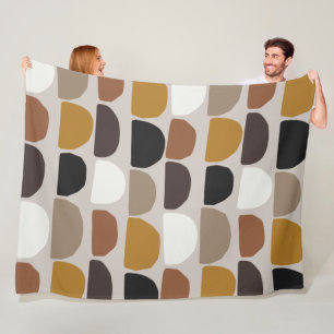 Botanische Abstrakte Terracotta auf dem Monte Boho Fleecedecke