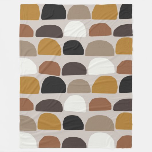 Botanische Abstrakte Terracotta auf dem Monte Boho Fleecedecke (Vorderseite)