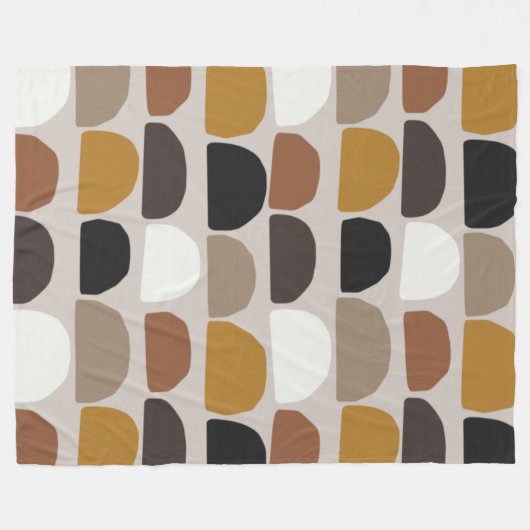 Botanische Abstrakte Terracotta auf dem Monte Boho Fleecedecke (Vorderseite (Horizontal))